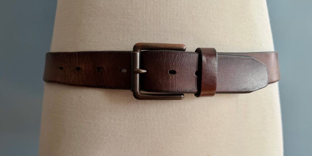 DOCKERS Distressed Brown Leather Belt Mens sz 36